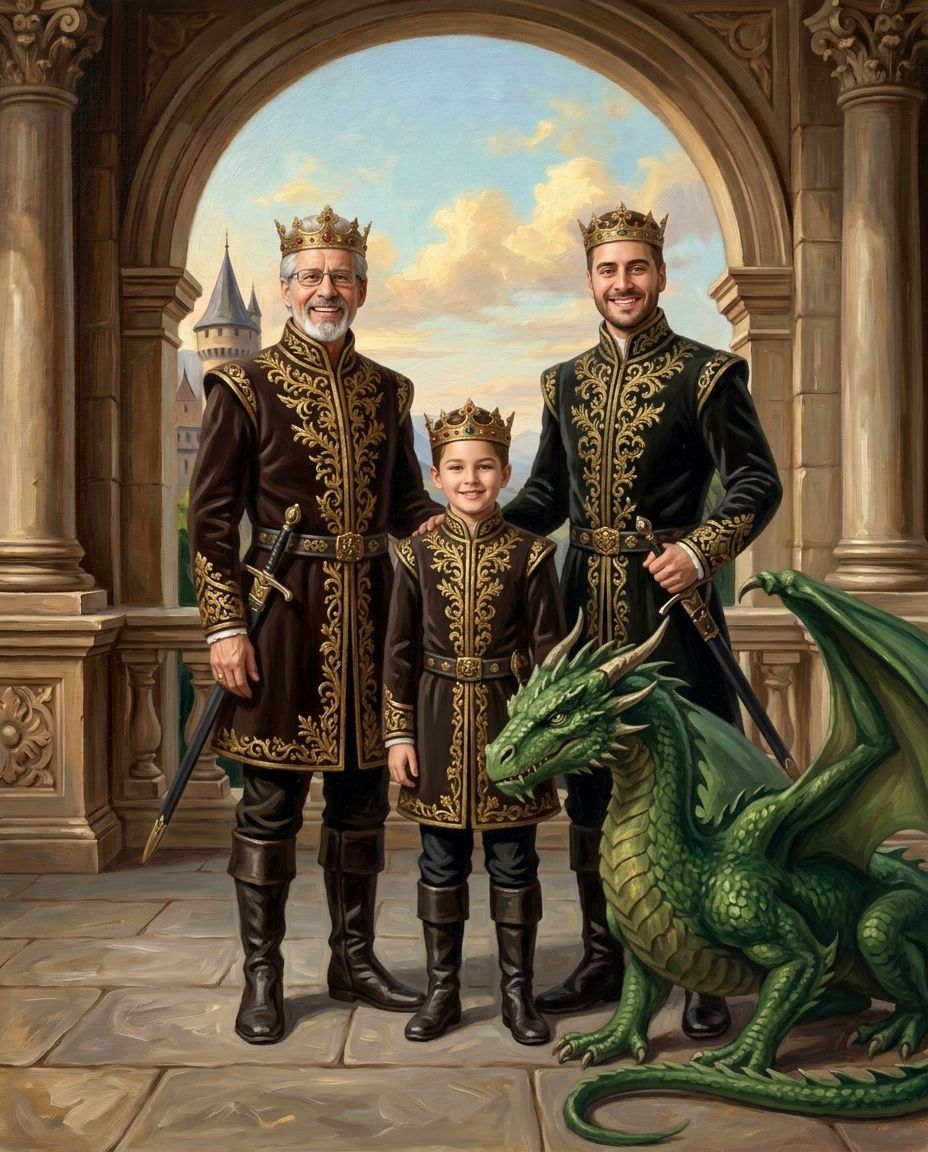 Fantasy Royalty – Erkek Kuşakları kişiye özel portre tasarım örneği