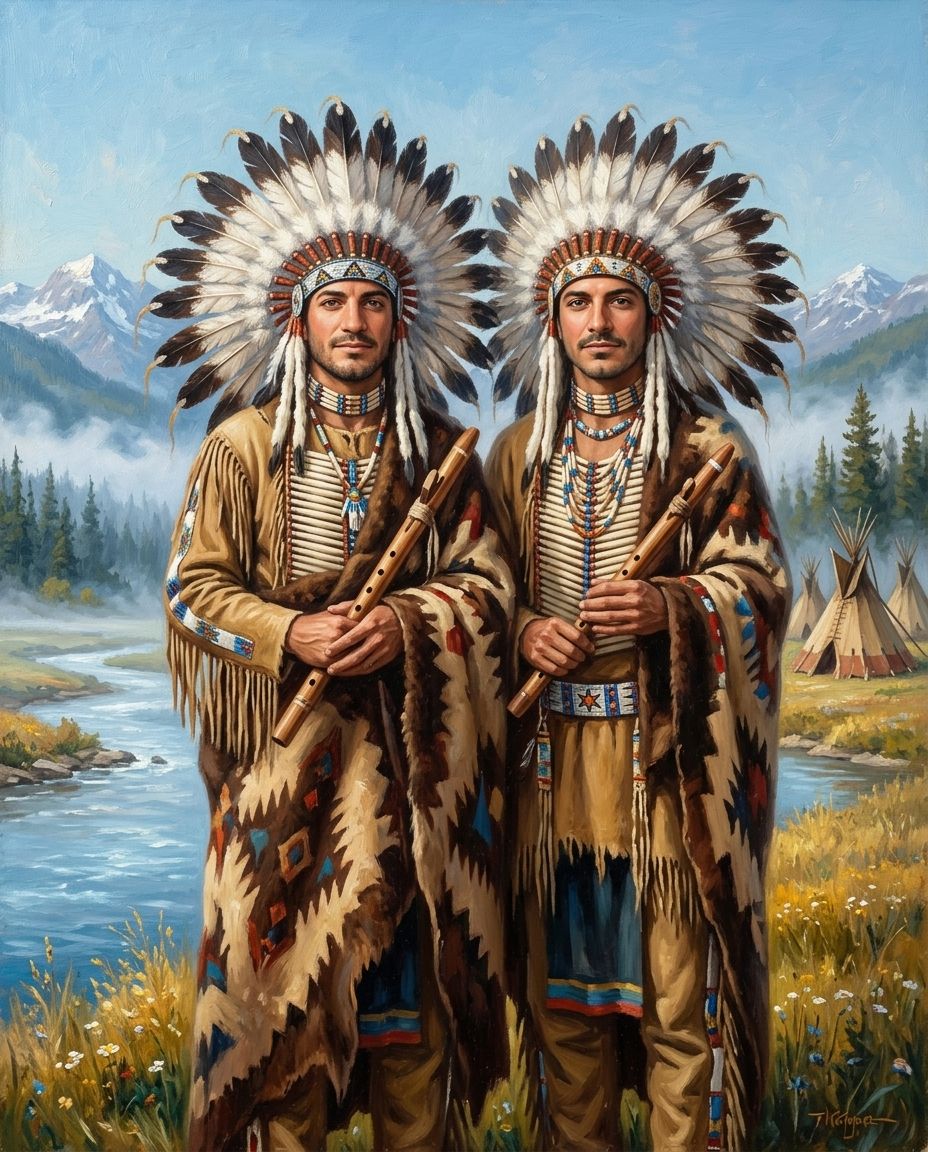 The Natives – Yetişkin Erkek Kardeşler kişiye özel portre tasarım örneği
