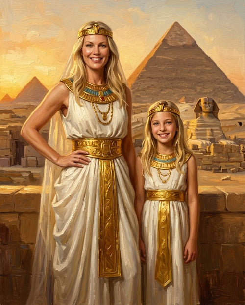 Ancient Rulers – Anne ve Çocuklar kişiye özel portre tasarım örneği
