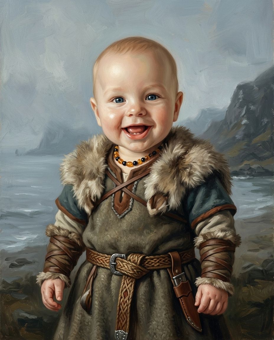 Viking – Bebek kişiye özel portre tasarım örneği