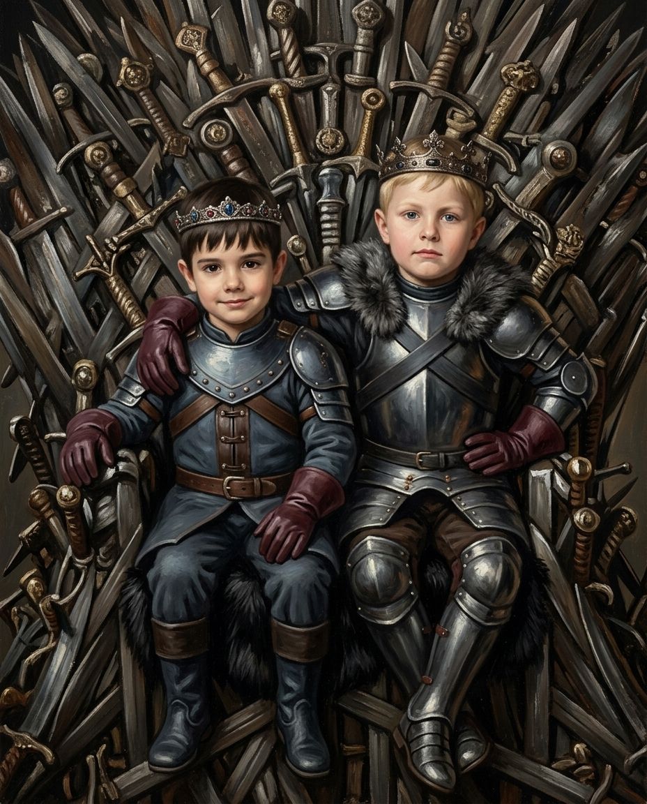 Royals of the North – Erkek Kardeşler kişiye özel portre tasarım örneği