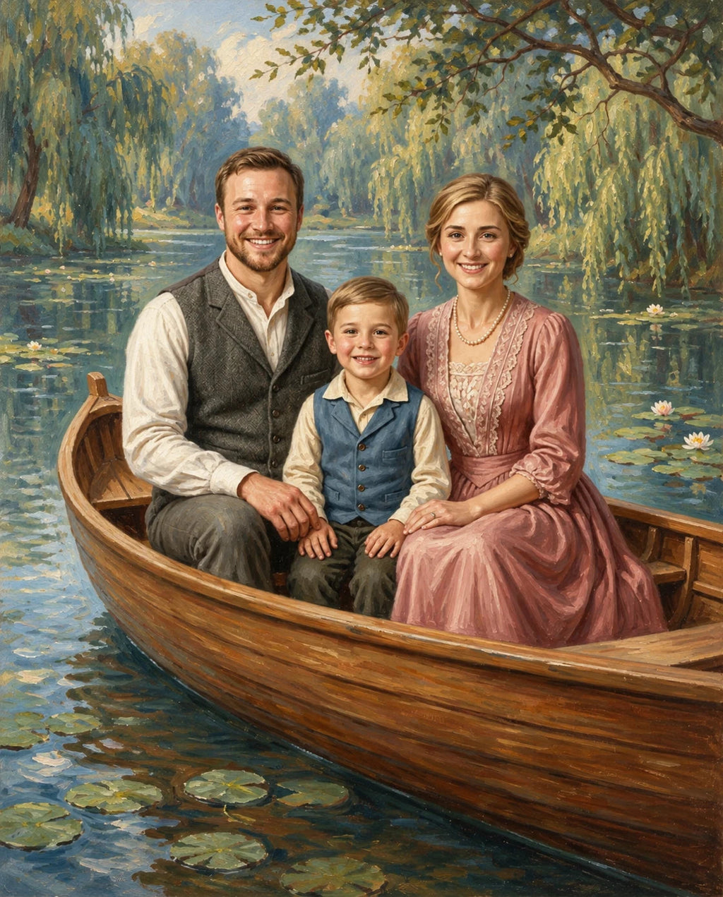 Lilly boat – Anne Baba ve Çocuk kişiye özel portre tasarım örneği