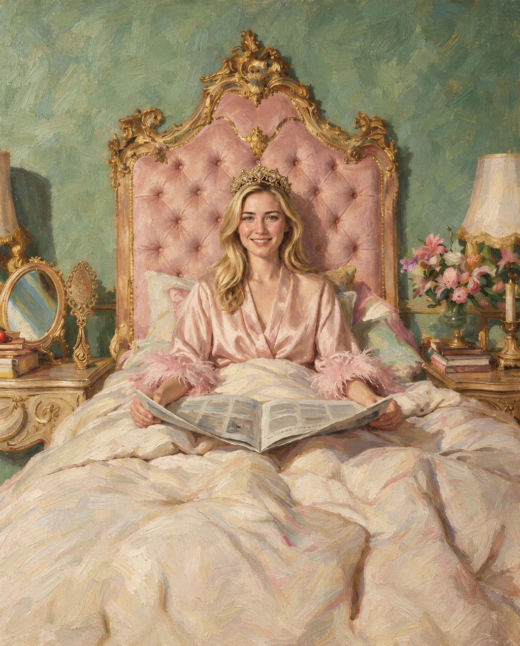 Morning Queen – Kadın kişiye özel portre tasarım örneği
