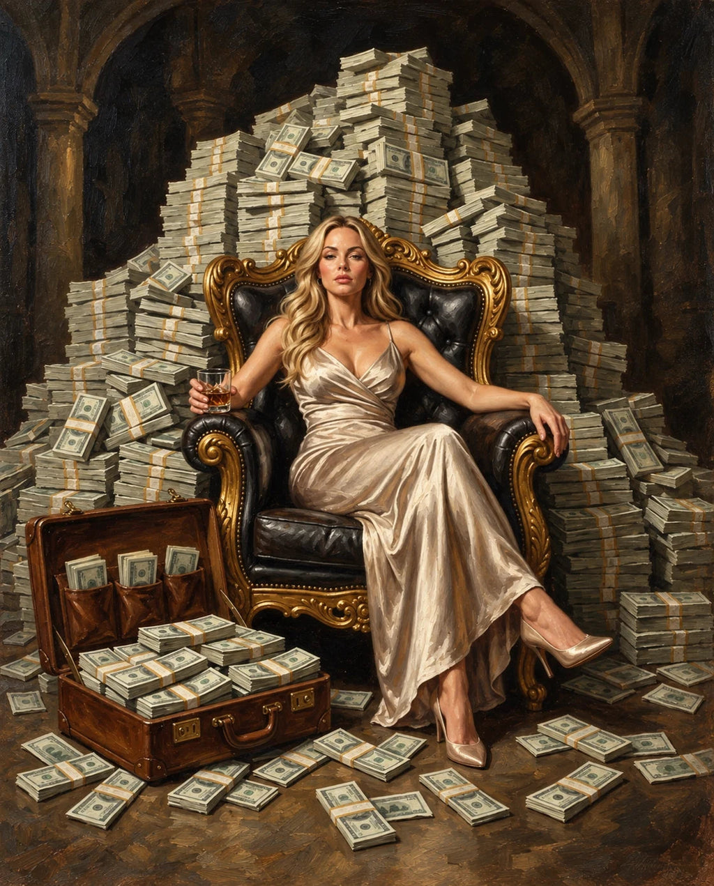 The Money Monarch – Kadın kişiye özel portre tasarım örneği