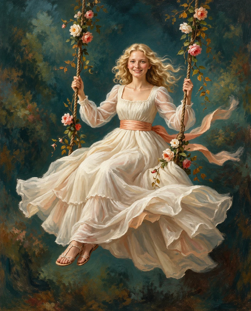 The Swing of Serenity – Kadın kişiye özel portre tasarım örneği