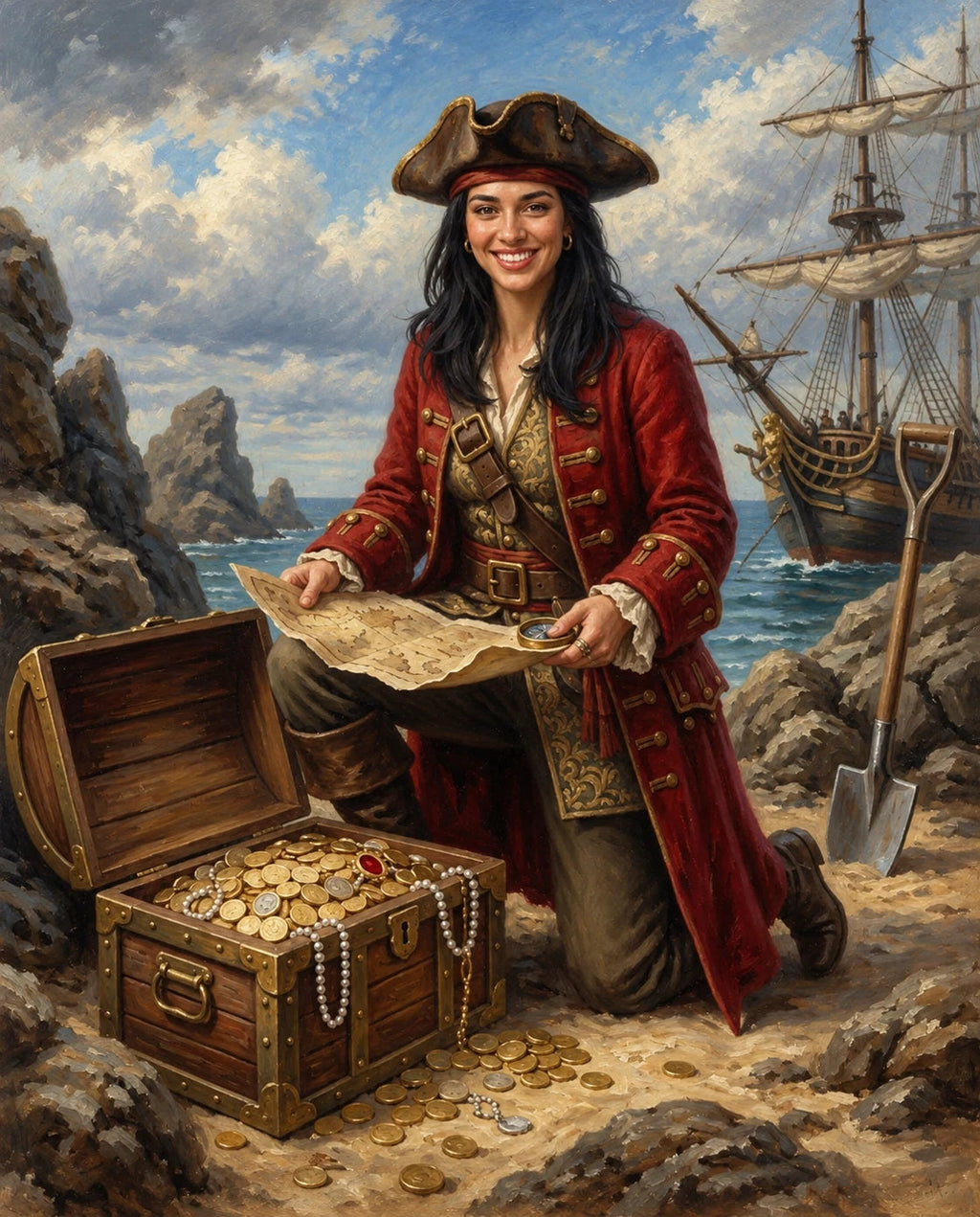 Treasure Seekers – Kadın kişiye özel portre tasarım örneği